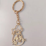 Cartoon Personalized Picture Keyring Trinket Stainless Steel Jewelry