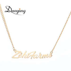 Duoying Name Necklace Cuba Chain Personalized Necklaces for Women