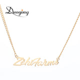 Duoying Name Necklace Cuba Chain Personalized Necklaces for Women
