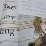 Duoying Zirconia Initials Name Bracelet Chain Full Stone Letter Xmas Gift