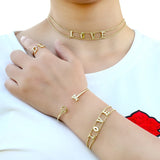 Duoying Zirconia Letter Bracelet Personalized Initials Name Chain Xmas Gift