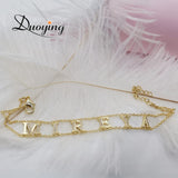 Duoying Zirconia Letter Bracelet Personalized Initials Name Chain Xmas Gift