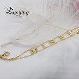Duoying Zirconia Letter Bracelet Personalized Initials Name Chain Xmas Gift