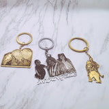Personalized Picture Engrave Pendant Necklace Keyring for Men Gift