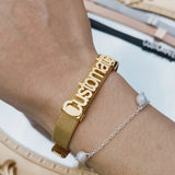 Men's Name Charm Bracelet Watchband Hip-hop Jewelry Dad's Gift