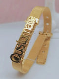 Men's Name Charm Bracelet Watchband Hip-hop Jewelry Dad's Gift