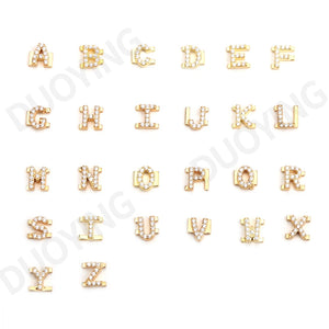 DIY Slider Charms Necklace Zirconia Letters Choker Personalized Name Necklace