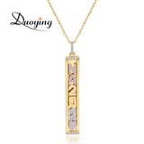 DIY Slider Charms Necklace Zirconia Letters Choker Personalized Name Necklace