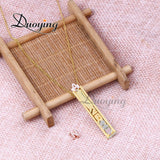 DIY Slider Charms Necklace Zirconia Letters Choker Personalized Name Necklace