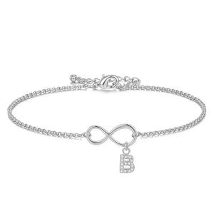 Infinity Bracelet Women Chain Link Initial A-Z Rhinestone Supplier