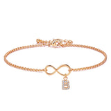 Infinity Bracelet Women Chain Link Initial A-Z Rhinestone Supplier