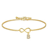 Infinity Bracelet Women Chain Link Initial A-Z Rhinestone Supplier