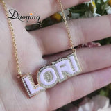 Duoying Enamel Choker Handwriting Name Necklaces DIY Name Necklace