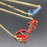 Duoying Enamel Choker Handwriting Name Necklaces DIY Name Necklace