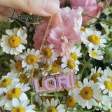 Duoying Enamel Choker Handwriting Name Necklaces DIY Name Necklace