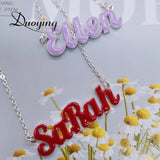Duoying Enamel Choker Handwriting Name Necklaces DIY Name Necklace
