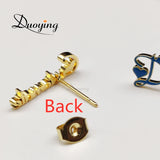 Custom Enamel Nameplate Earrings, Cursive Initial Stud, Mom Gift