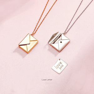 Duoying Envelope Necklace 925 Silver Love Letter Pendant