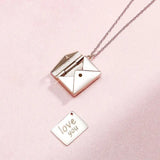 Duoying Envelope Necklace 925 Silver Love Letter Pendant