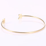 Duoying Initial Name Bracelets Bangle Double Letters Bracelet for Women