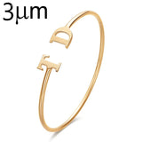Duoying Initial Name Bracelets Bangle Double Letters Bracelet for Women