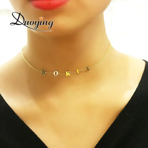 Vote Choker Necklaces Personalized Name Minimalist Jewelry
