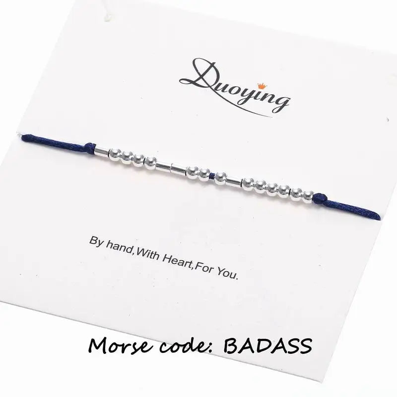 Morse Code Bracelet for Girlfriend - Hidden Message Bracelet