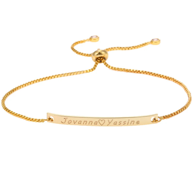 Personalized Engraved Name Bracelet Adjustable Graduation Gift