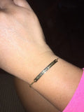 Duoying Name Bracelets Personalized Engraved Adjustable Slider Clasp Bracelet