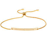 Duoying Name Bracelets Personalized Engraved Adjustable Slider Clasp Bracelet