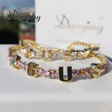Duoying Tennis Chain Bracelet Zircon Name Bracelet Women Gift