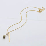 Custom Rose Flower Name Bar Necklace - Engrave in Any Language