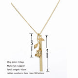 Custom Rose Flower Name Bar Necklace - Engrave in Any Language