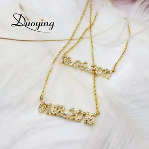 Personalized Number Necklace Birthstone Nameplate Chain for Women