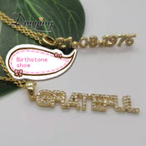 Personalized Number Necklace Birthstone Nameplate Chain for Women