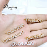 Duoying Custom Number Necklace with Zirconia Stones for Women