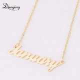 Duoying Stainless Steel 12pcs Month Chain Necklaces Pendant Choker Women