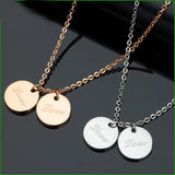 Personalized Stainless Steel 12*12mm Disc Necklace Beauty Mother