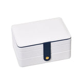 Portable 3 Layers Jewelry Storage Box Display Home Desktop Rectangle Rings