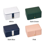 Portable 3 Layers Jewelry Storage Box Display Home Desktop Rectangle Rings