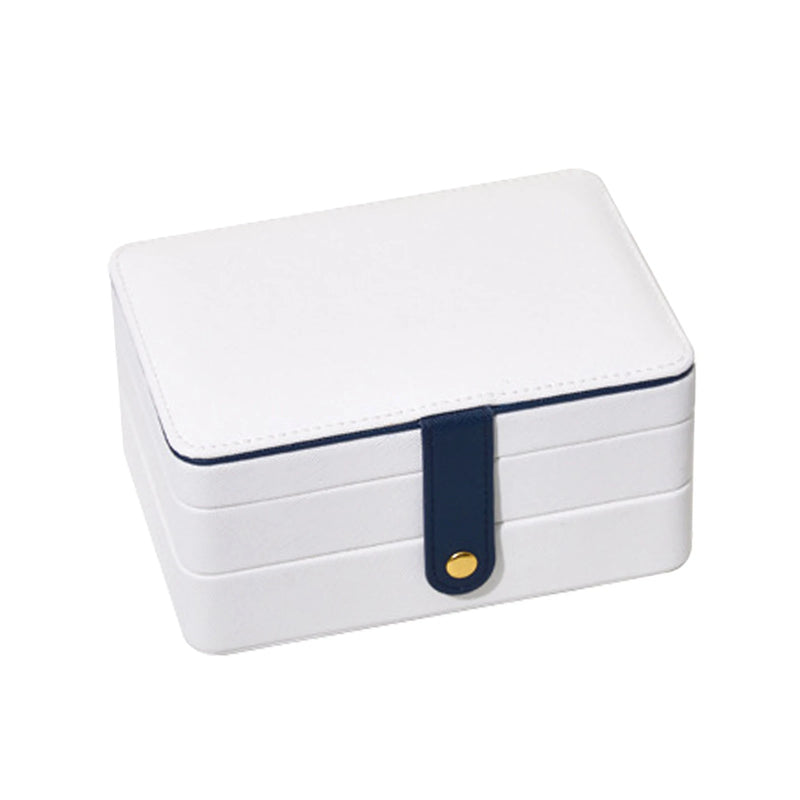 Portable 3 Layers Jewelry Storage Box Display Home Desktop Rectangle Rings