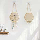 Hexagon Hanging Earring Stud Wall Mounted Jewelry Organizer