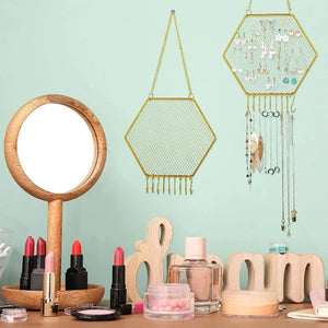 Hexagon Hanging Earring Stud Wall Mounted Jewelry Organizer