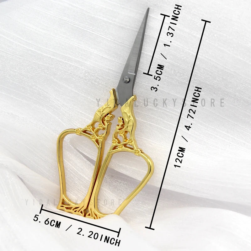 Stainless Steel Retro Flower Tailor Scissor Embroidery Handicraft DIY Tools