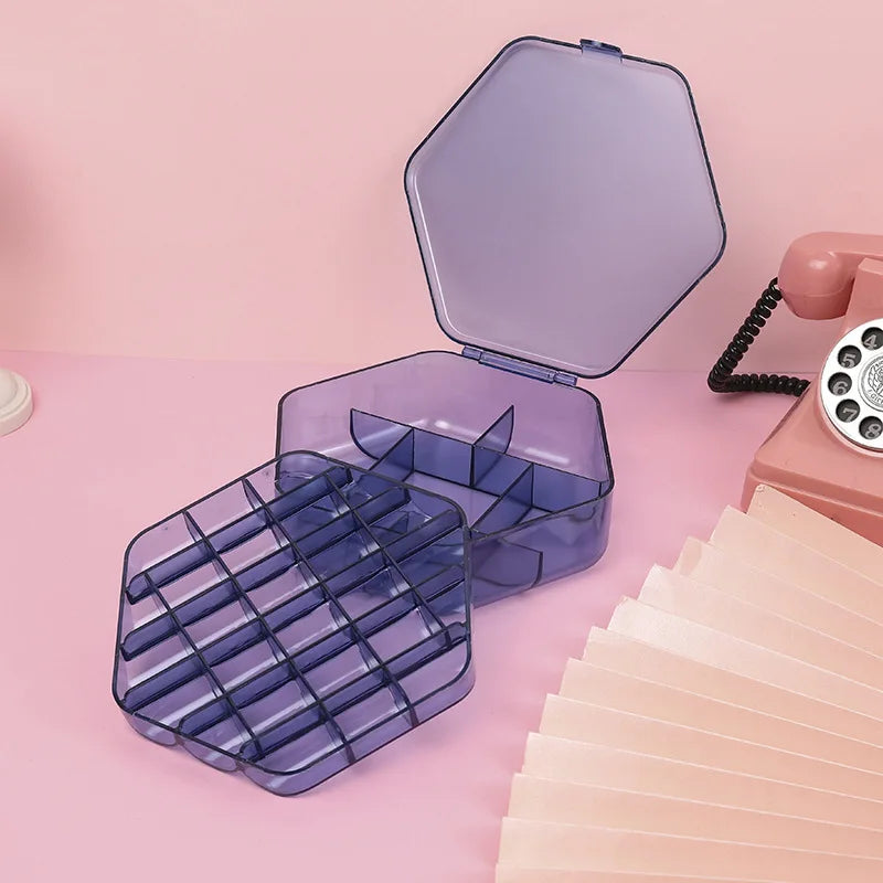 Double-layer Earrings Rings Case Dust-proof Storage Box