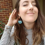 Bohemian Green Leaf Bead Drop Earrings Women Round Dangle Jewelry