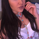 Crystal Necklace Women Wedding Party Statement Accessories