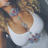 Crystal Necklace Women Wedding Party Statement Accessories