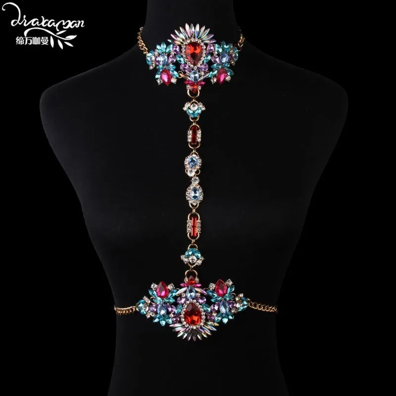 Crystal Necklace Women Wedding Party Statement Accessories