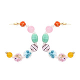 Bohemian Beaded Hoop Earrings Colorful Stone Statement Jewelry